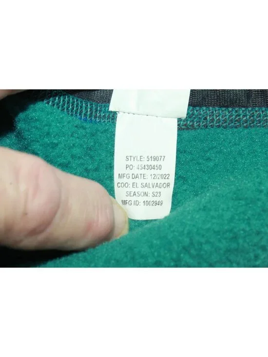 LL Bean Classic Snap Fleece Pullover Sweater Outdoor Athletic Green XS - Picture 10 of 11